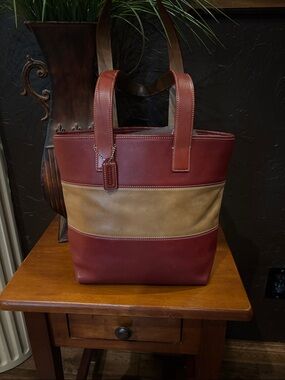 Coach Vintage Soho Rugby Stripe Leather Tote | Boutique Quality | Style 9348